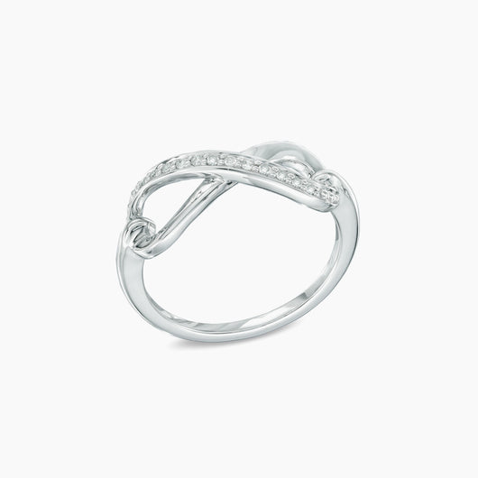 Diamond Accent Infinity Ring in Sterling Silver