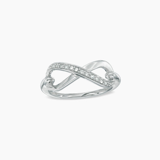 Diamond Accent Infinity Ring in Sterling Silver