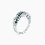 Blue and White Diamond Double Infinity Ring